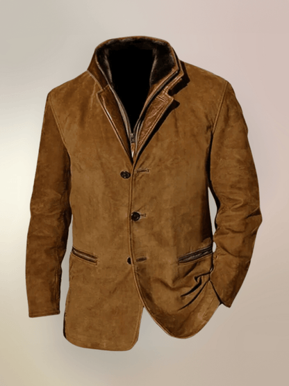 Liam | Vintage Suede Jacket with Double Collar