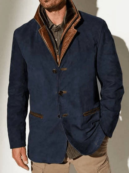 Liam | Vintage Suede Jacket with Double Collar